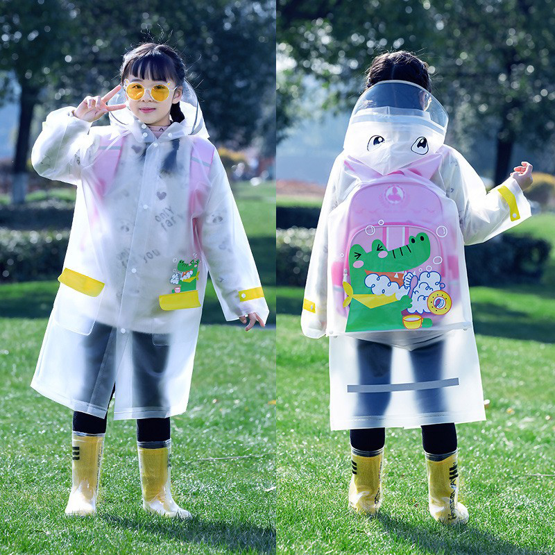 887 Cartoon Animal kids raincoat